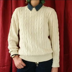 Vintage 100% Cotton Cable Knit Sweater